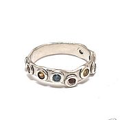 Украшения handmade. Livemaster - original item Silver 925 ring with colored sapphires size 9.2. Handmade.