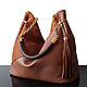 Granville Brown and red bag made of genuine suede and leather, Sacks, Bordeaux,  Фото №1