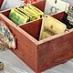 Caja de té de especias Caja de almacenamiento de artículos 6 compartimentos. Storage Box. Studio Villa-Oliva. Ярмарка Мастеров.  Фото №5