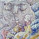 Картина маслом сказочная, с ангелом, Утренний чай накануне декабря, Картины, Астрахань,  Фото №1