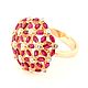 Золотое кольцо 585 с природными рубинами маркиз и бриллиантами, Кольца, Москва,  Фото №1