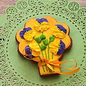 Сувениры и подарки handmade. Livemaster - original item Stick a bouquet of pansies. Handmade.