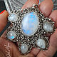 Pendant with white marble stone, moonstone 'Cold Star', Pendant, St. Petersburg,  Фото №1