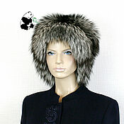 Аксессуары handmade. Livemaster - original item A chic designer hat made of Finnish long-haired silver fox fur. Handmade.