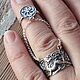 Кольцо Лань регулируемое серебро 925 пробы SS0020. Кольца. Sunny Silver. Интернет-магазин Ярмарка Мастеров.  Фото №2