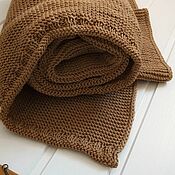 Для дома и интерьера handmade. Livemaster - original item Plaids: minimalistic plaid made of cotton yarn. Handmade.