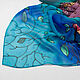 Blue silk scarf, chiffon, batik. Shawls1. ArtBeklov. Online shopping on My Livemaster.  Фото №2