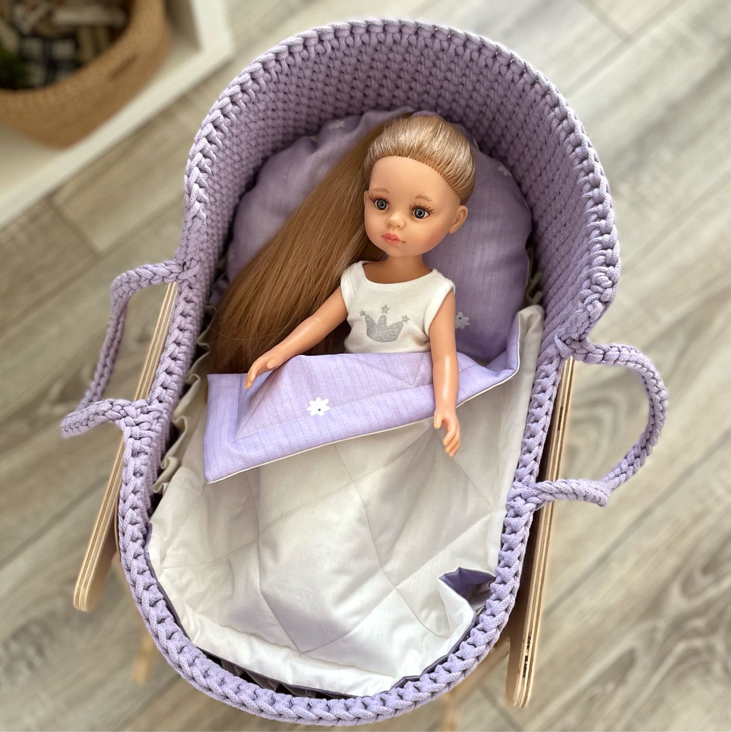 Кроватка для куклы до 30 см, люлька для куклы Барби