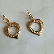 Украшения handmade. Livemaster - original item Gold-plated heart earrings.. Handmade.
