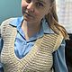Жилетка вязаная женская из шерсти. Жилеты. Овчина с Кавказа. Интернет-магазин Ярмарка Мастеров.  Фото №2