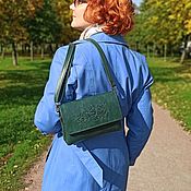 Сумки и аксессуары handmade. Livemaster - original item Crossbody bag: Women`s leather green Greenlee Mod S74 clutch bag. Handmade.