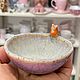 Мисочка пиала с котиком. Керамика. Пиалы. Мария (Fiolina.ceramics). Интернет-магазин Ярмарка Мастеров.  Фото №2