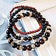Каштан - сет трех браслетов яшма бычий глаз латунь. Браслет из бусин. Roxana Jewelry for you. Ярмарка Мастеров.  Фото №5