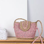 Сумки и аксессуары handmade. Livemaster - original item Shoulder bag Rose, natural raffia. Free shipping. Handmade.
