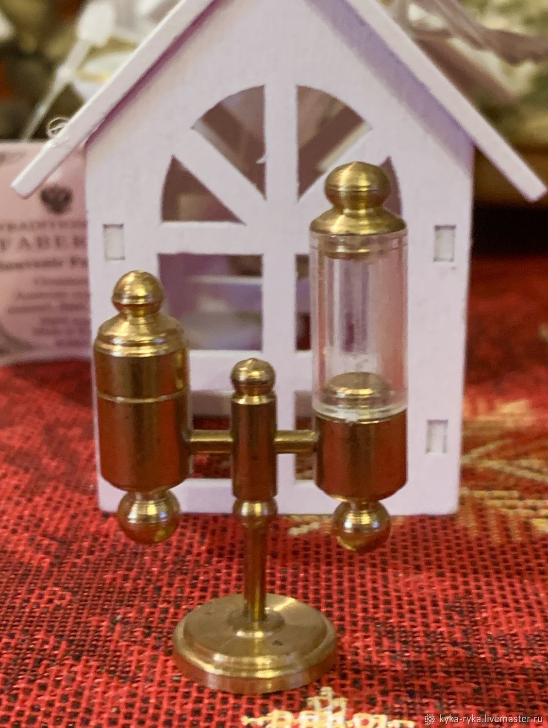 Винтаж: ГЕРМАНИЯ/Коллекционная миниатюрная настольная лампа,латунЬ ...