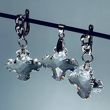 Украшения ручной работы. Ярмарка Мастеров - ручная работа Серьги Swarovski крест 28mm. Handmade.
