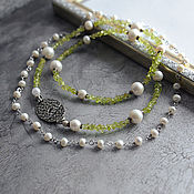 Украшения handmade. Livemaster - original item Necklace and choker set with pearls and chrysolite. Handmade.