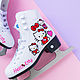 Заказать Роспись фигурных коньков - Hello Kitty, кастом кожи. Даша Лапшина - Роспись Одежды. Ярмарка Мастеров. . Спортивный инвентарь Фото №3
