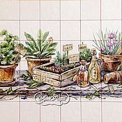 Для дома и интерьера ручной работы. Ярмарка Мастеров - ручная работа Tiles and tiles: Apron for kitchen herbs. Handmade.