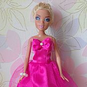 Платье для Барби из креп-сатина и органзы. Свадебное
