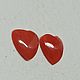 Заказать Коралл Sardegna /Италия – Кабошон сердце - 8 мм - Пара. ТАНАГРА gemstones (винтаж). Ярмарка Мастеров. . Кабошоны Фото №3