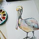 Pelican Watercolor Painting Postcard or Poster with Birds. Cards. KapustinaArt. My Livemaster. Фото №4