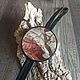 Галстук-боло с яшмой, подвеска яшма розовая, кожа, круглый кулон. Кулон. КАМНИ & КОЖА Украшения от Ольги. Ярмарка Мастеров.  Фото №10