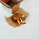 Ginger cat in a box miniature for a dollhouse. Miniature figurines. AnzhWoolToy (AnzhelikaK). Online shopping on My Livemaster.  Фото №2