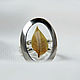 Transparent ring with a real leaf Oval ring titanium. Rings. Creative workshop. Online shopping on My Livemaster.  Фото №2