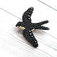 'Swallow' brooch. Brooches. marina-tatarina. Online shopping on My Livemaster.  Фото №2
