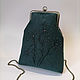 Классическая сумка изумрудного цвета на цепочке с вышивкой, Классическая сумка, Краснотурьинск,  Фото №1