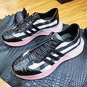 Обувь ручной работы handmade. Livemaster - original item Sneakers made of genuine crocodile leather and material, custom made!. Handmade.