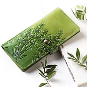 Сумки и аксессуары handmade. Livemaster - original item Leather wallet Light green, collection 