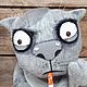 Order Everything seems to be fine... Soft toy grey plush cat Vasya Lozhkina. Dingus! Funny cats and other toys. Livemaster. . Stuffed Toys Фото №3