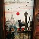 Ключница ,,Парижские коты,, настенная ключница в прихожую. Ключницы настенные. Студия декупажа паРижанка Елена. Интернет-магазин Ярмарка Мастеров.  Фото №2