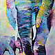  ' Rainbow Elephants ' oil painting, Pictures, Ekaterinburg,  Фото №1