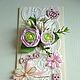 The handmade card with lace. Flowers from polymer clay. Cards. Olga-art-flower. Online shopping on My Livemaster.  Фото №2