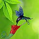Interior hanging decoration stained glass bird Hummingbird Lill, Pendants for pots, Moscow,  Фото №1