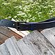 Брючный кожаный ремень синего цвета. Ремни. Wood Leather (Егор). Ярмарка Мастеров.  Фото №8