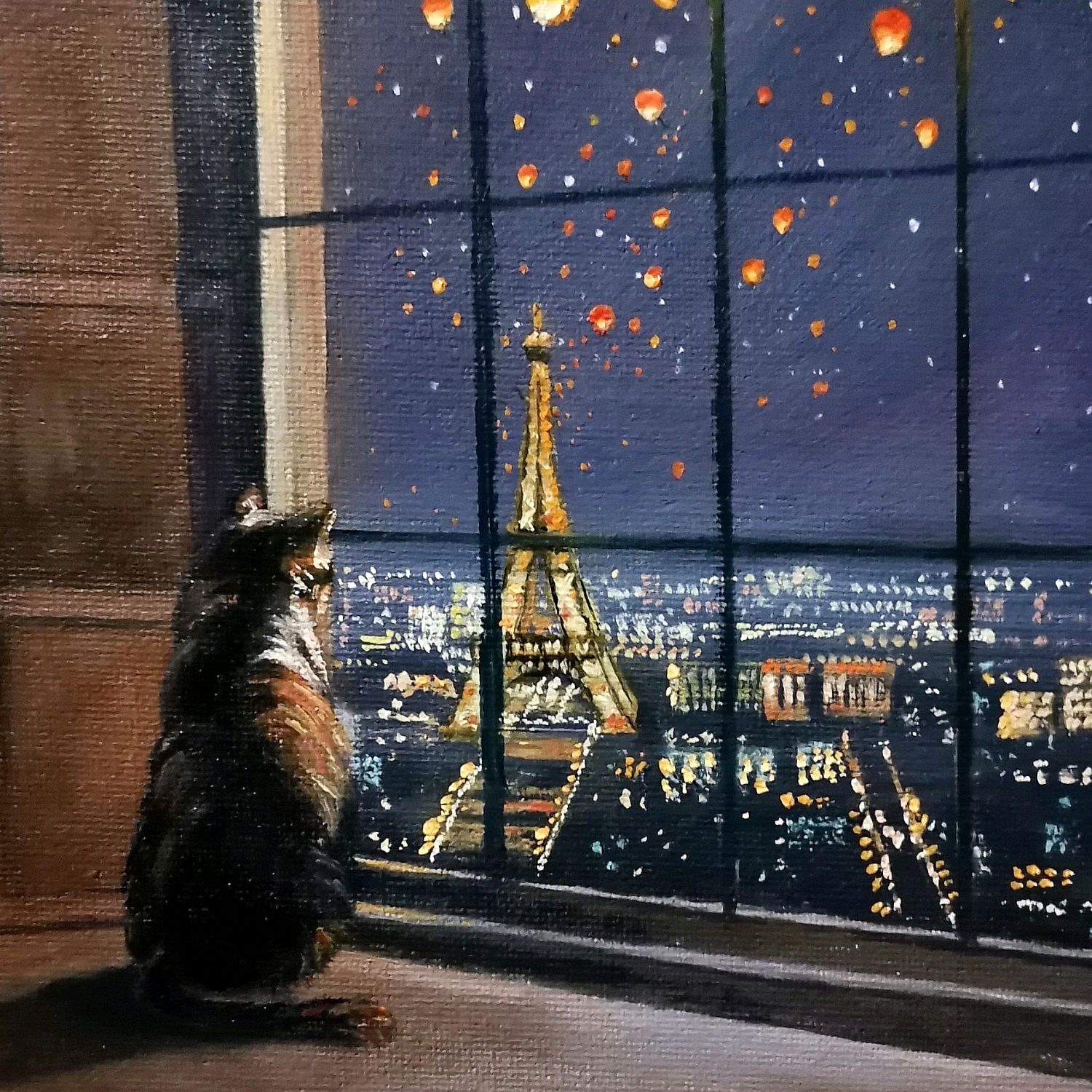 Кот на окне картина Джеймса