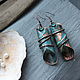 Бохо Серьги Медные С Синей патиной. Серьги классические. NadyaBriJewelry. Ярмарка Мастеров.  Фото №4