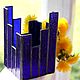 Blue. Decorative stained glass candle holder glass. Stained glass. Glass Flowers. My Livemaster. Фото №5