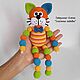 Round cat with beads-toy, crocheted, Teethers and rattles, Tomsk,  Фото №1