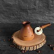 Глиняная кеци-жаровня для запекания,с крышкой, орнаментом укроп