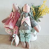 Куклы и игрушки handmade. Livemaster - original item Hares interior toys, gift for a calico wedding. Handmade.