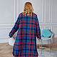 Author's raincoat blue red checkered Plus Size. Raincoats and Trench Coats. NATALINI. My Livemaster. Фото №5