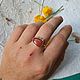 Кольцо с натуральным кораллом. Кольца. Vadjra-jewelry. Ярмарка Мастеров.  Фото №7