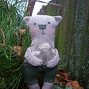 Куклы и игрушки handmade. Livemaster - original item Linen fragrant teddy bear with Yarrow embroidery.. Handmade.