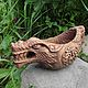 Bratina, Skobkar, carved Bowl. The wolf and the Dragon, the Celtic braid, Buckets, Istra,  Фото №1