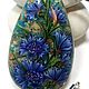 Cornflowers – Lacquer painting on stone – original gift, Pendants, Moscow,  Фото №1